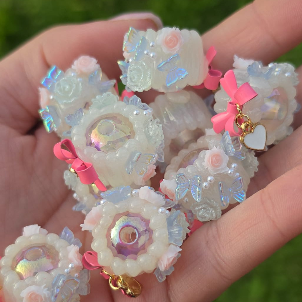 Hand Painted Lumi/Alloy Bow - Ea