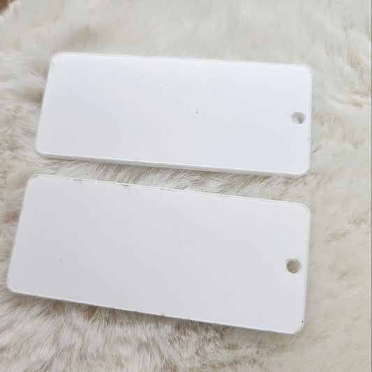 Rectangle white blank 30mmx70mm with hole - Each