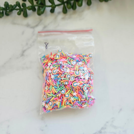 Polymer clay rainbow confetti (20g per bag)