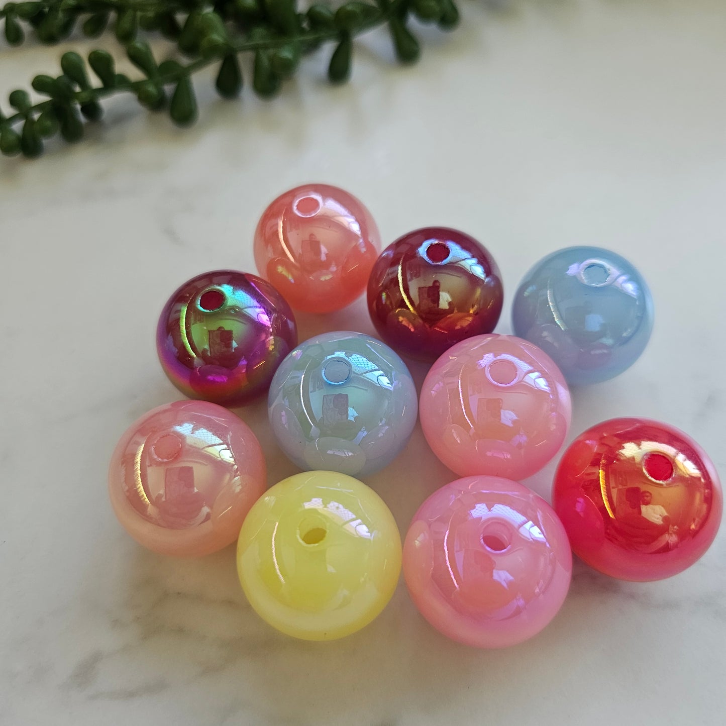 25mm acrylic beads (5 pack, mixed colours)