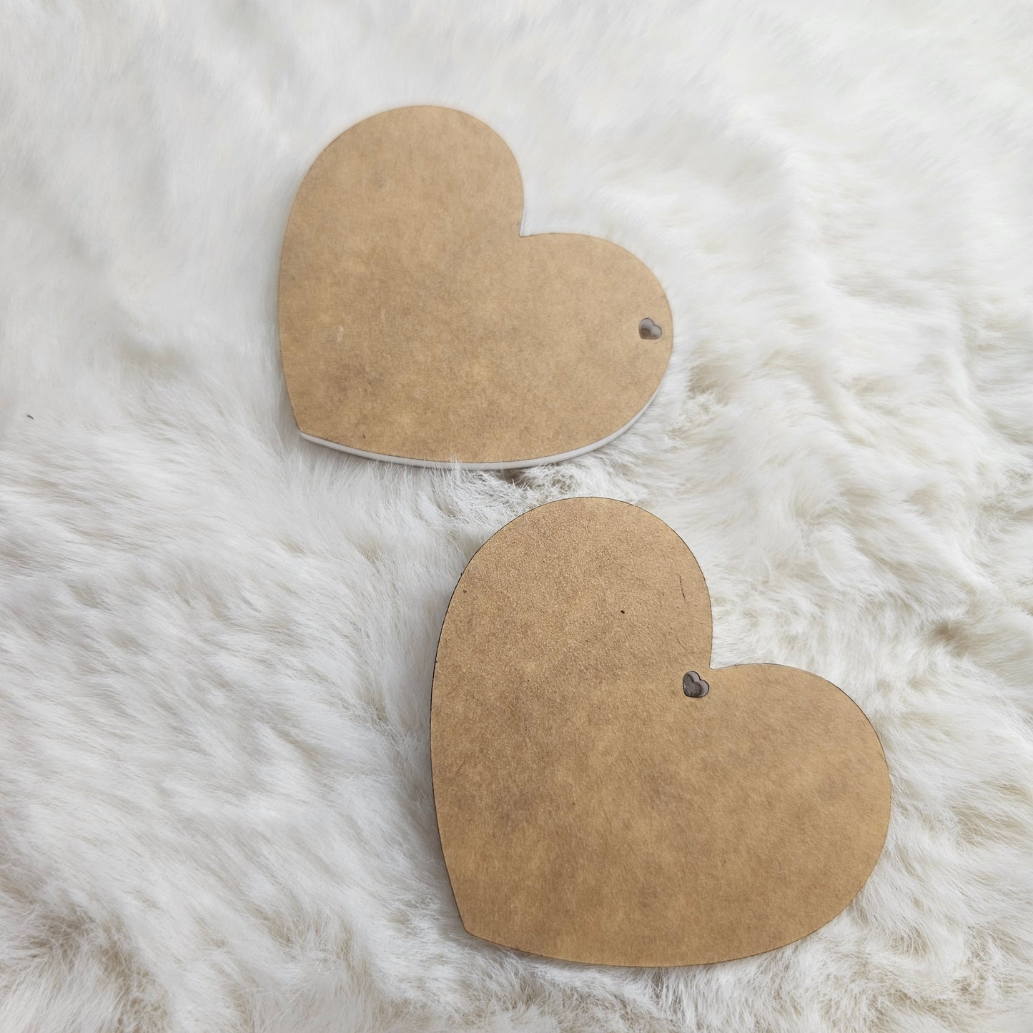 50mmx58mm white heart blank - each