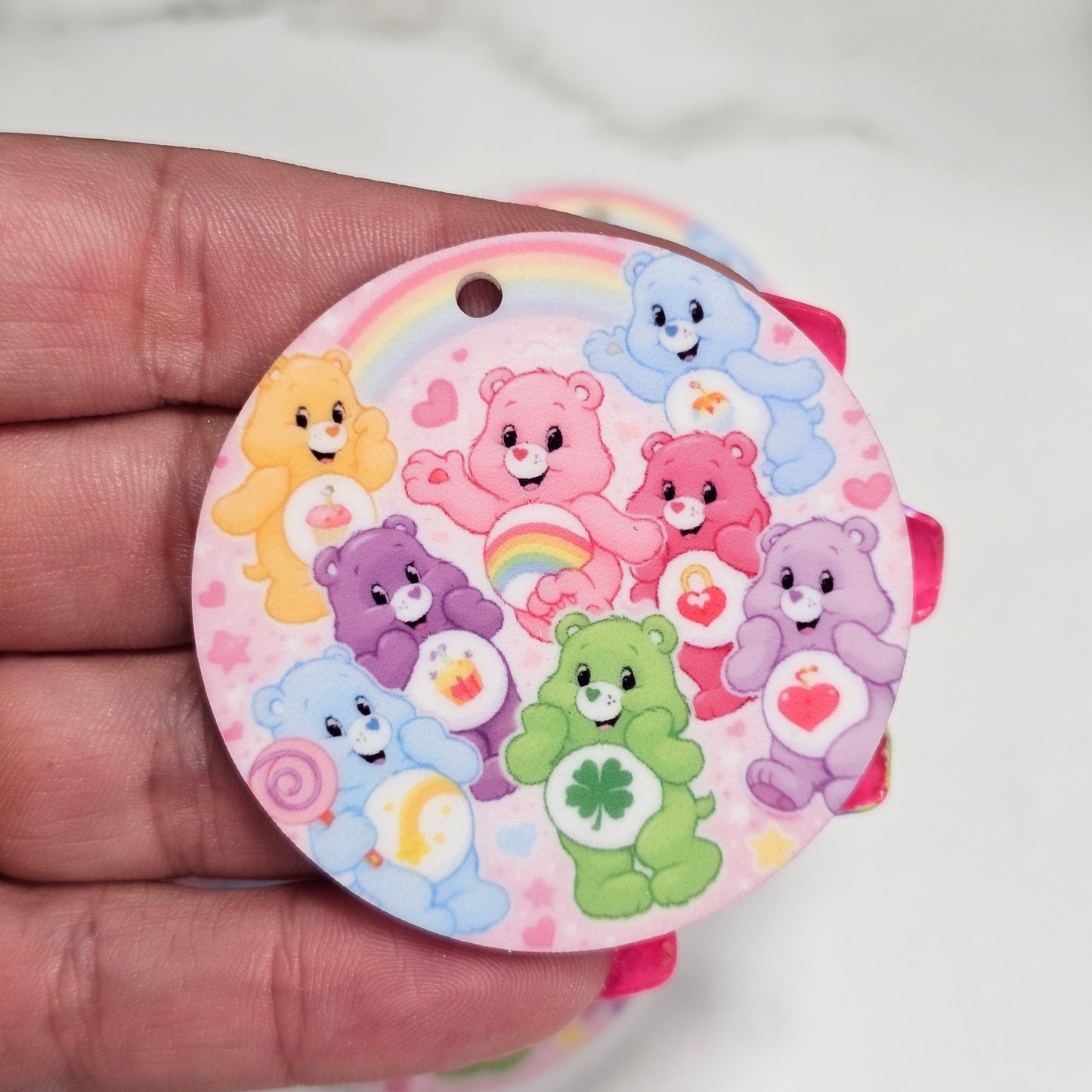 Rainbow Hugs Printed Acrylic Round B – 5cm