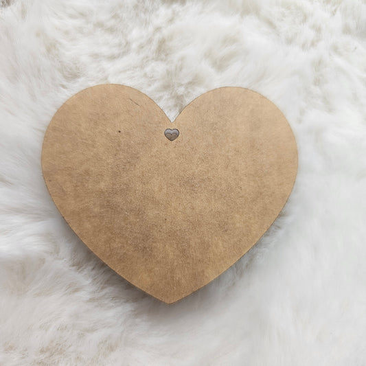 50mmx58mm white heart blank - each